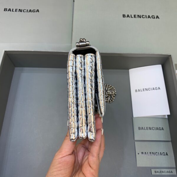 Balenciaga Triplet Small Bag Crocodile Embossed Silver, For Women, Women's Bags 8.3in/21cm