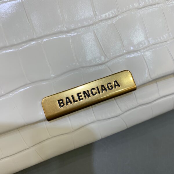 Balenciaga Triplet Small Bag Crocodile Embossed White, For Women, Women's Bags 8.3in/21cm