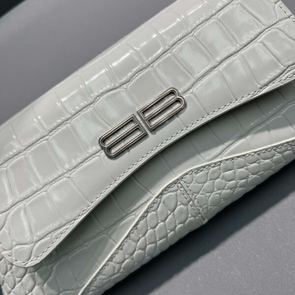 Balenciaga XX Crocodile Embossed Flap Bag White/Black/Green/Pink/Blue For Women 16in/27cm 6956452108X1000