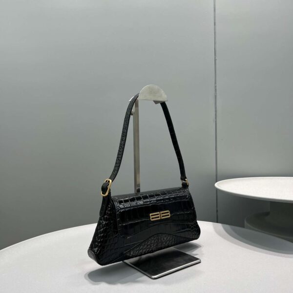 Balenciaga XX Crocodile Embossed Flap Bag White/Black/Green/Pink/Blue For Women 16in/27cm 6956452108X1000