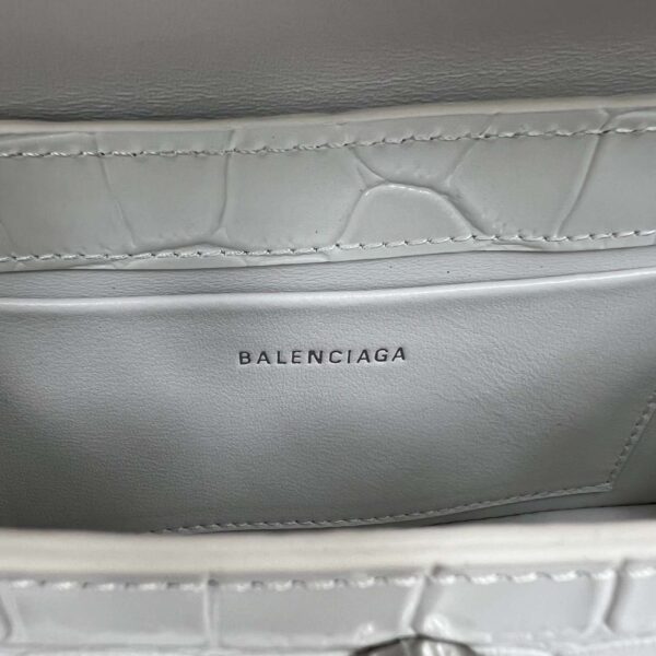 Balenciaga XX Crocodile Embossed Flap Bag White/Black/Green/Pink/Blue For Women 16in/27cm 6956452108X1000