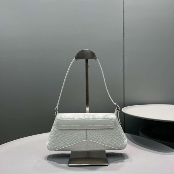 Balenciaga XX Crocodile Embossed Flap Bag White/Black/Green/Pink/Blue For Women 16in/27cm 6956452108X1000