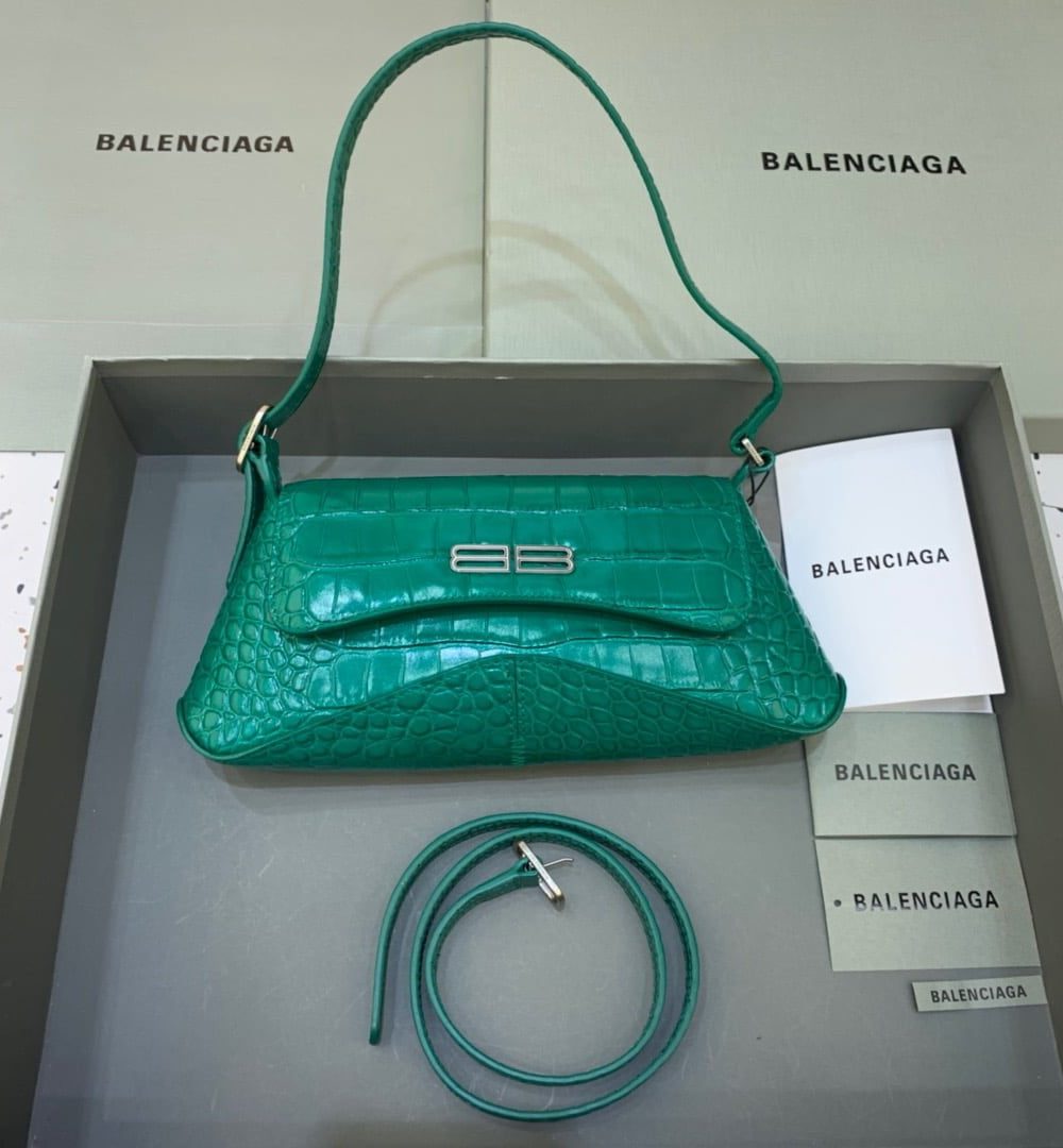 Balenciaga XX Small Flap Bag Box Green, For Women, Women's Bags 10.6in/27cm 6956452108Y3613
