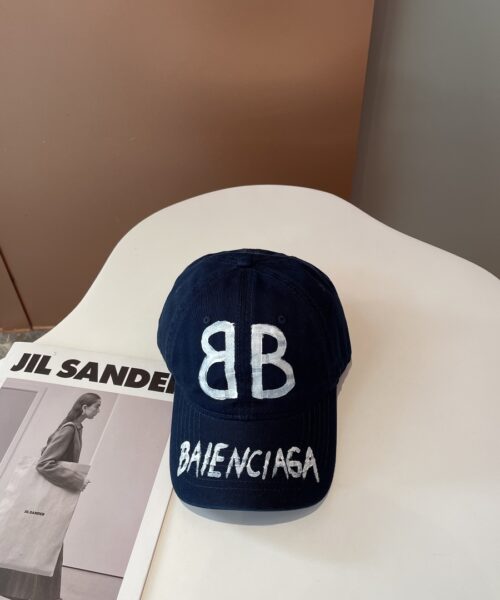 Balenciage BB Sprayed Dark Blue Cap