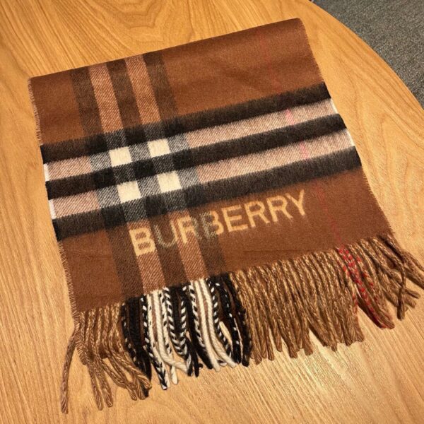 Burberry Contrast Check Cashmere Archive Beige/Birch Brown Scarf 180cm/71in 80453291 