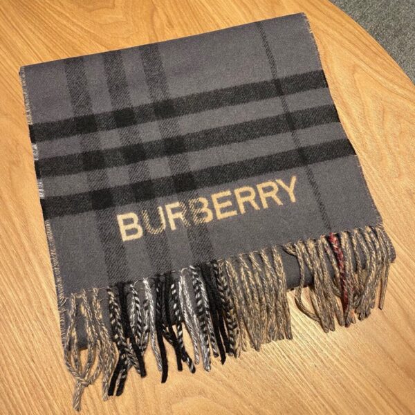 Burberry Contrast Check Cashmere Beige/Black Scarf 180cm/71in 80451711 