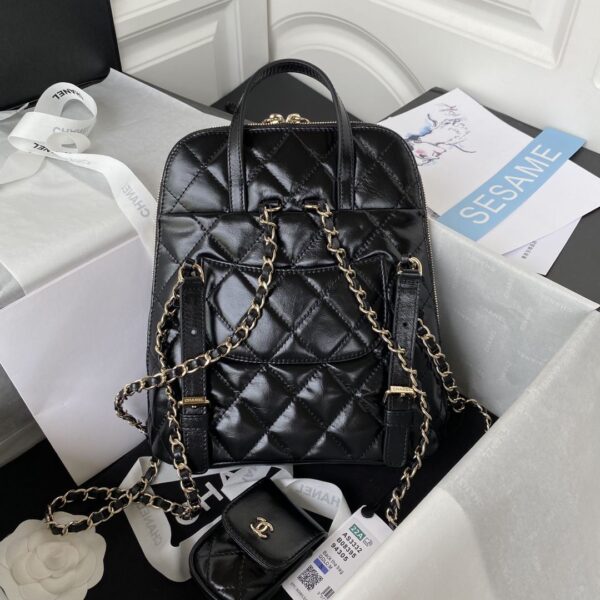 [REP 1:1] CC Rucksack Backpack Black/White/Pink/ Steel Blue For Women 7.1in / 18cm AS3332
