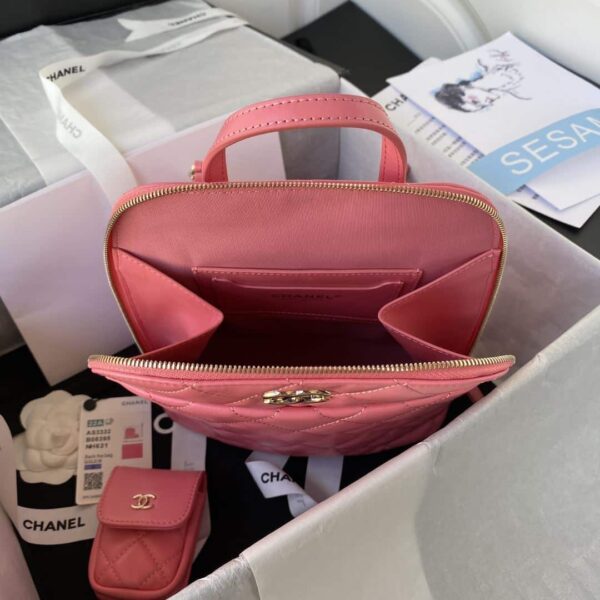 [REP 1:1] CC Rucksack Backpack Black/White/Pink/ Steel Blue For Women 7.1in / 18cm AS3332