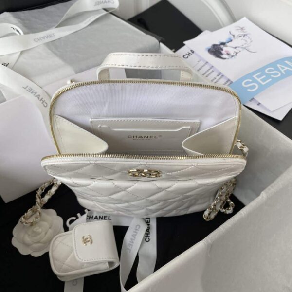 [REP 1:1] CC Rucksack Backpack Black/White/Pink/ Steel Blue For Women 7.1in / 18cm AS3332