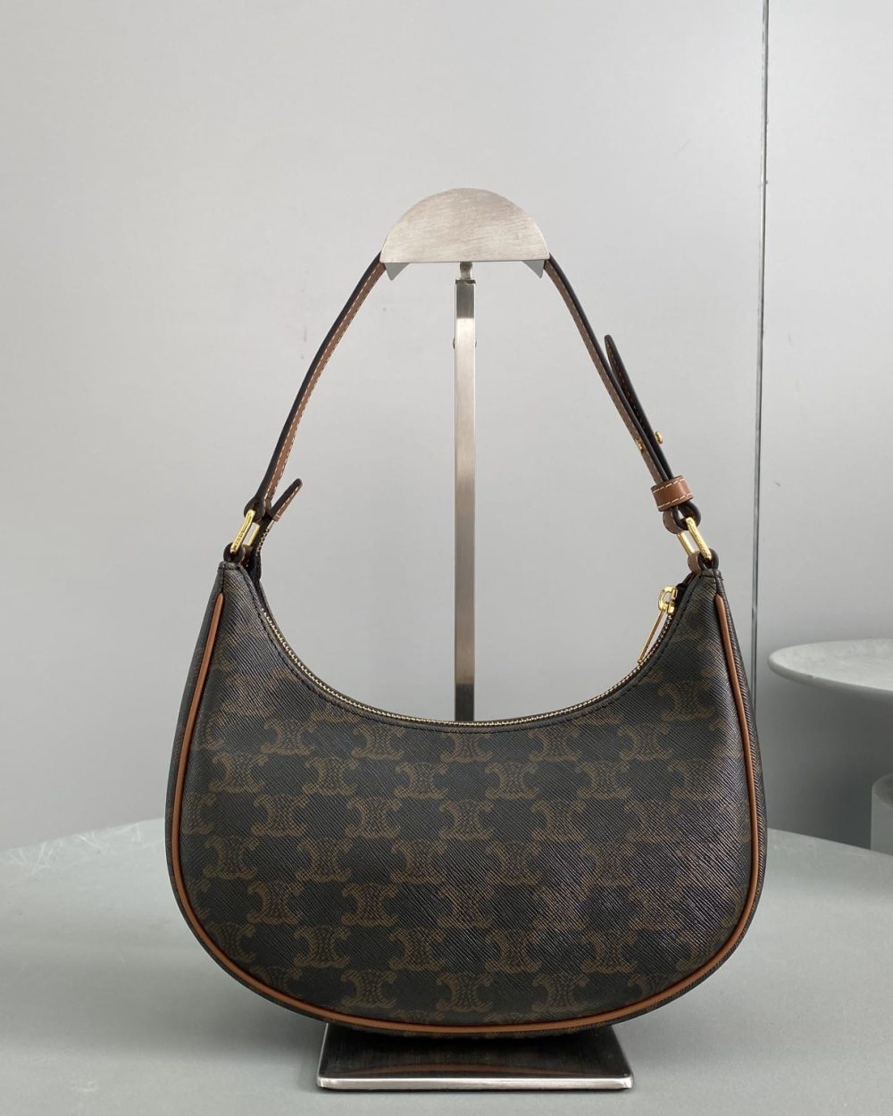 1:1 Replica Celine Ava Bag In Triomphe Canvas Brown For Women 9in/23.5cm 193952BZJ.04LU