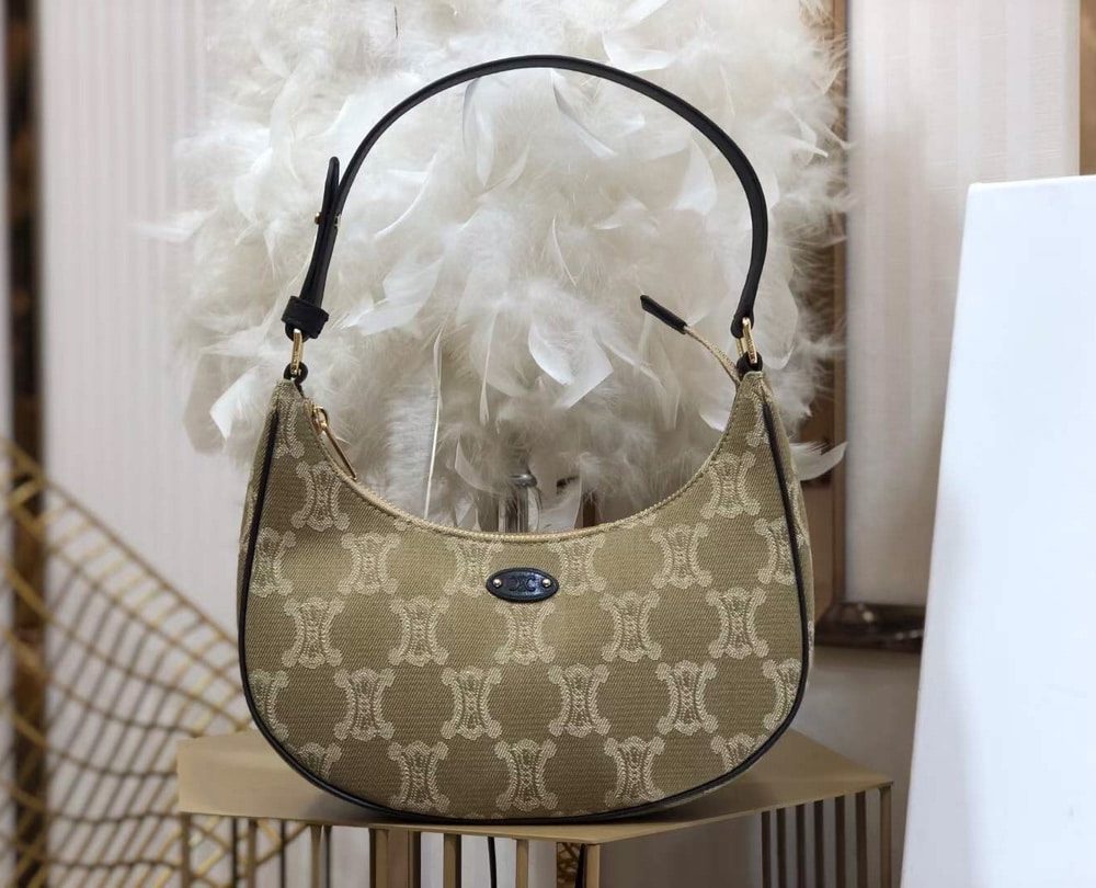 1:1 Replica Celine Ava Bag In Triomphe Canvas XL Beige For Women 9in/23cm