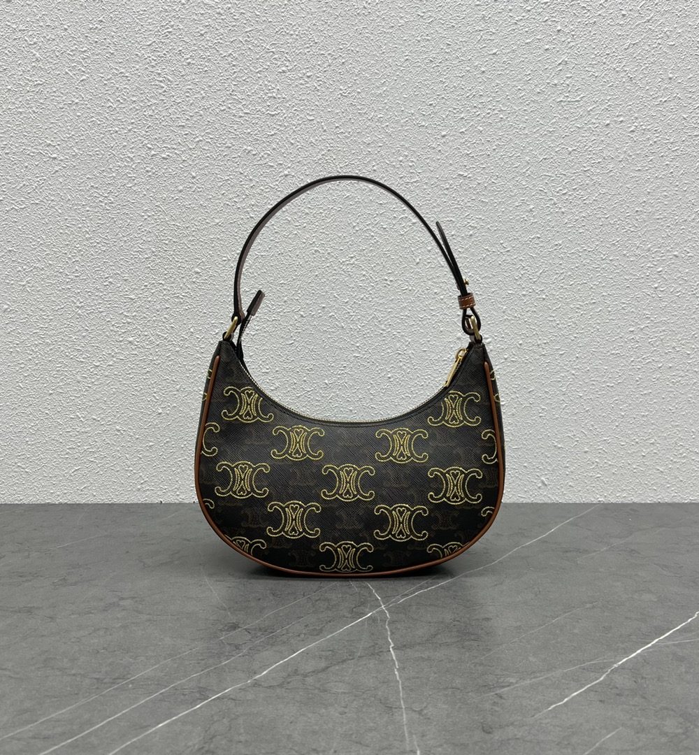 1:1 Replica Celine Ava Bag In Triomphe Canvas Xl Brown For Women 9in/23.5cm