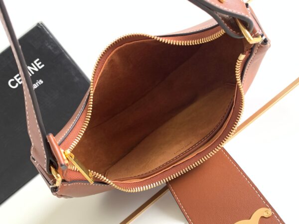 1:1 Replica Celine Ava Triomphe Soft Bag Brown For Women 24.5cm / 10in 114493DGQ.04LU