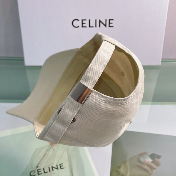 Celine Baseball Cap In Cotton Beige