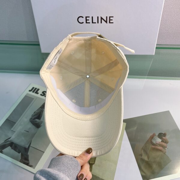 Celine Baseball Cap In Cotton Beige
