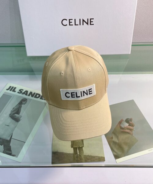 Celine Baseball Cap In Cotton Beige