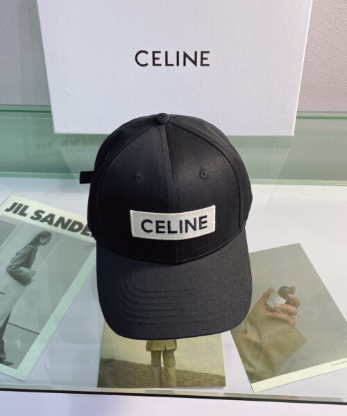 Celine Baseball Cap In Cotton Black