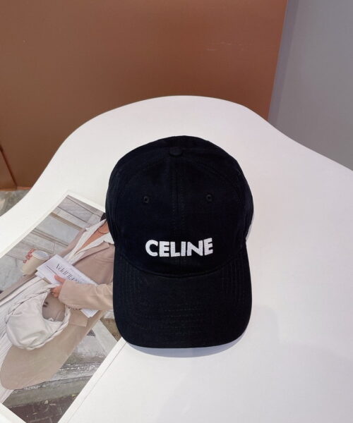 Celine Baseball Cap In Cotton Black