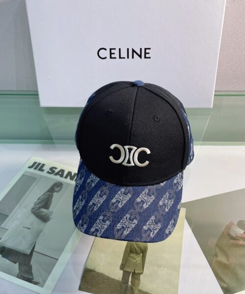 Celine Baseball Cap In Cotton Black
