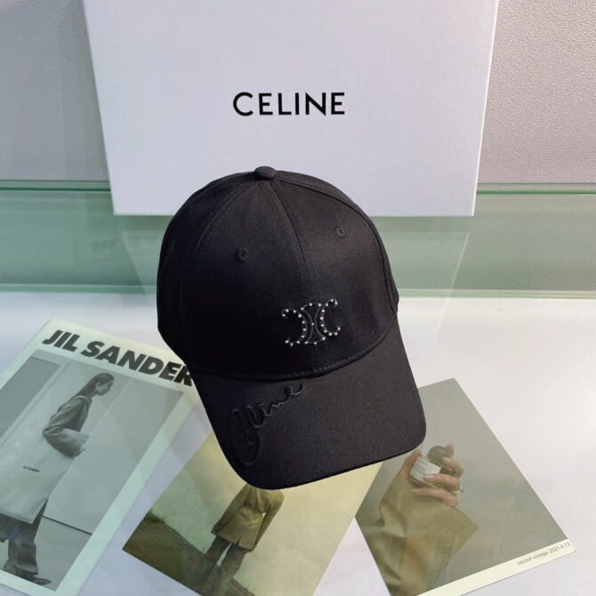 celine baseball cap in cotton black olblc