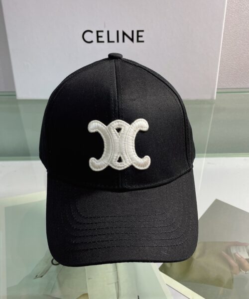 Celine Baseball Cap In Cotton Black