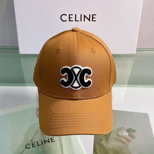 Celine Baseball Cap In Cotton Brown