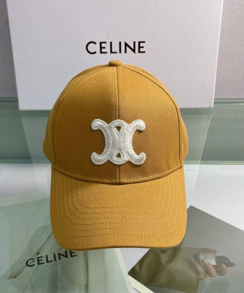 Celine Baseball Cap In Cotton Brown