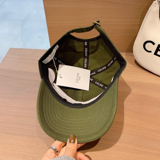 celine baseball cap in cotton dark green tf1lf