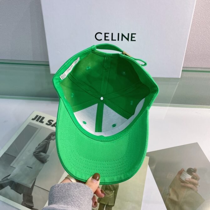 celine baseball cap in cotton green drrvs