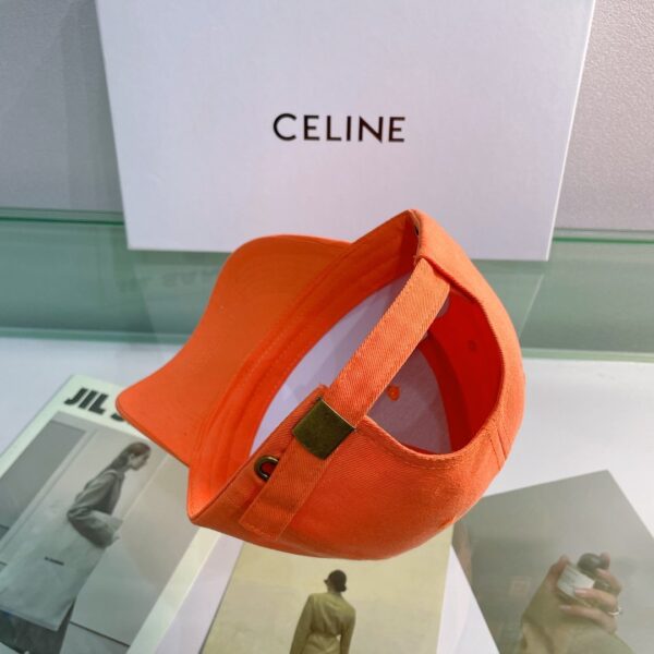 Celine Baseball Cap In Cotton Orange