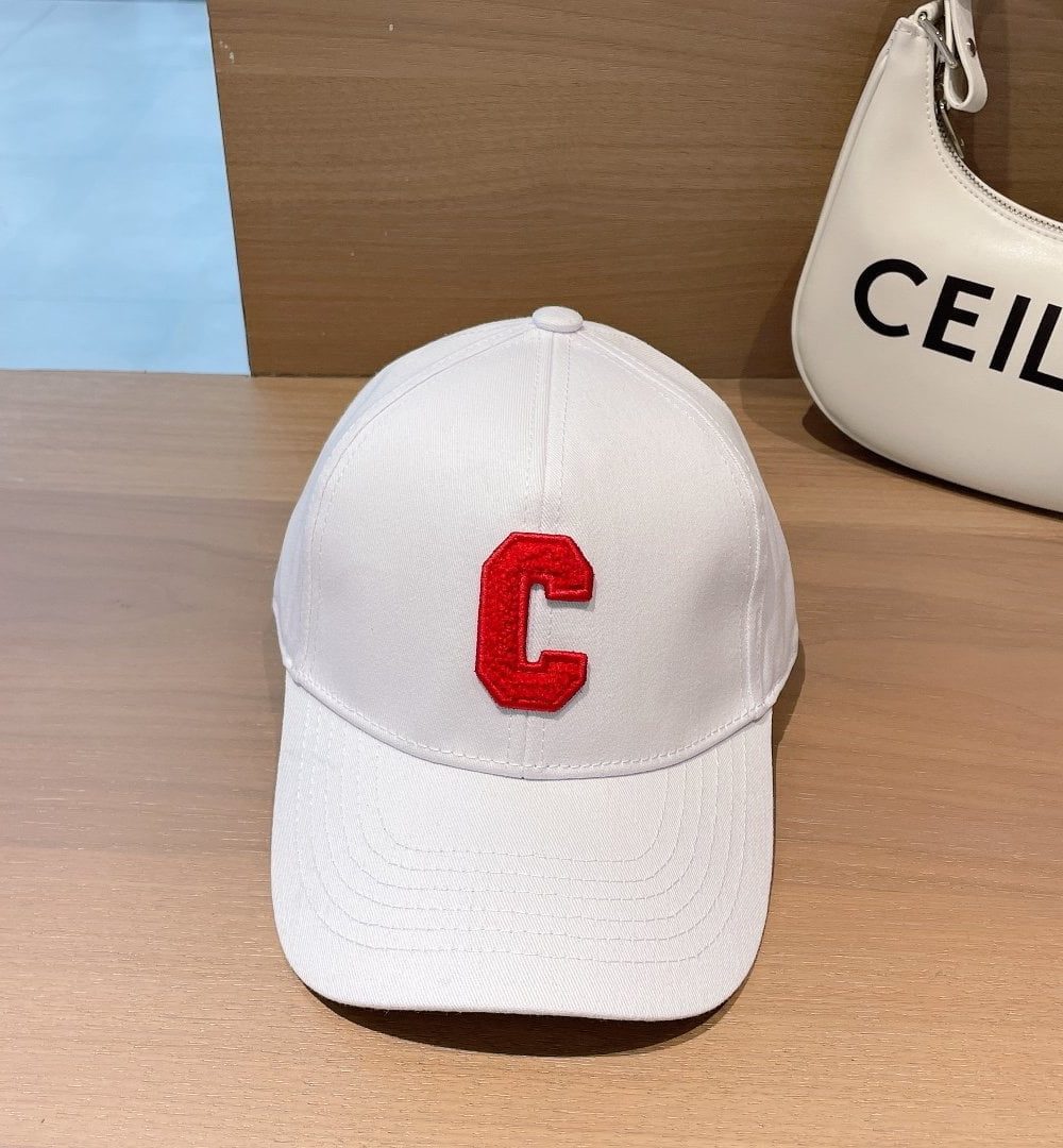 Celine Baseball Cap In Cotton White
