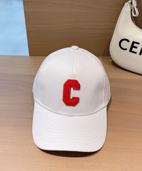 Celine Baseball Cap In Cotton White