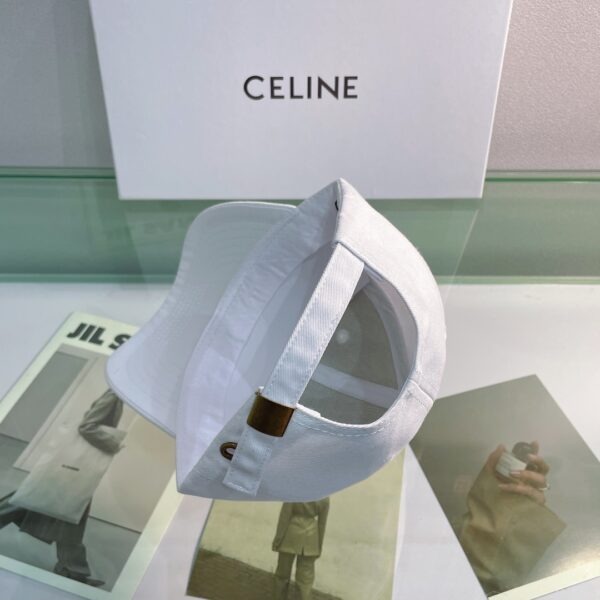 Celine Baseball Cap In Cotton White