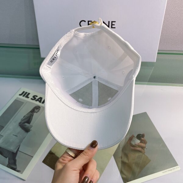Celine Baseball Cap In Cotton White