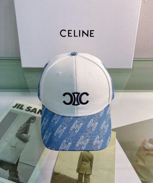 Celine Baseball Cap In Cotton White