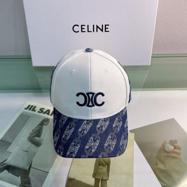 Celine Baseball Cap In Cotton White