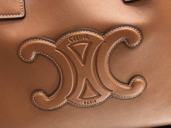 1:1 Replica Celine Cabas Drawstring Cuir Triomphe Brown For Women 44cm / 17in 199973DU3.04LU