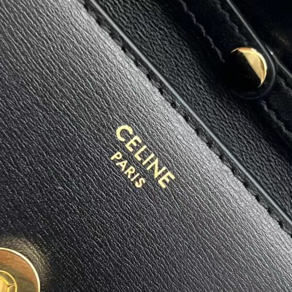 1:1 Replica Celine Card Holder On Chain Triomphe Black For Women 4in/11cm 10J743DPV.38NO