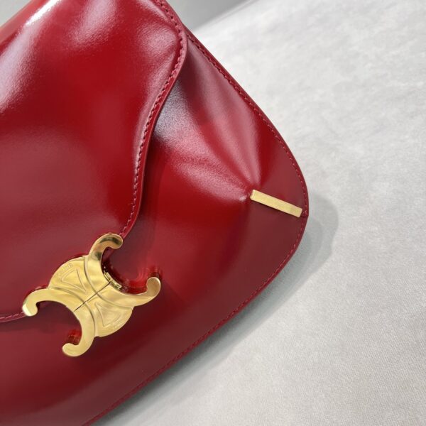 1:1 Replica Celine Chain Besace Triomphe Carmin For Women 10in/24.5cm 199273BF4.27CA