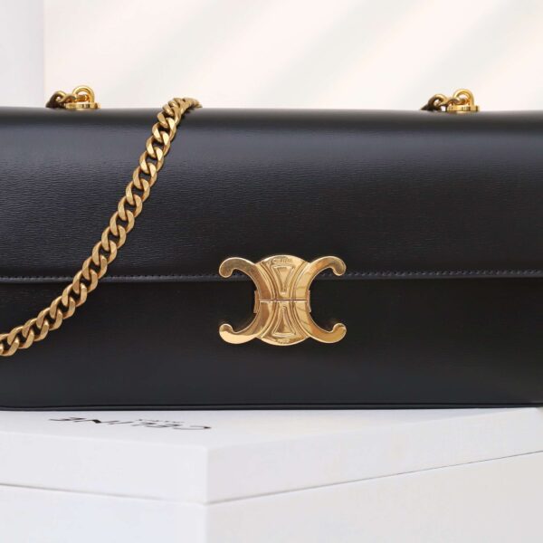 1:1 Replica Celine Chain Shoulder Bag Black For Women 13in/33cm