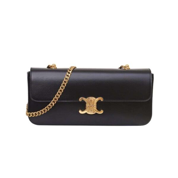 1:1 Replica Celine Chain Shoulder Bag Black For Women 13in/33cm