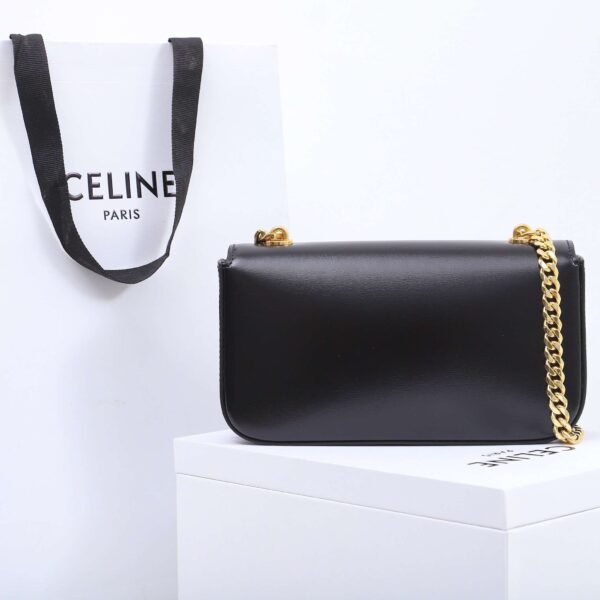 1:1 Replica Celine Chain Shoulder Bag Black/Brown For Women 8in/20.5cm