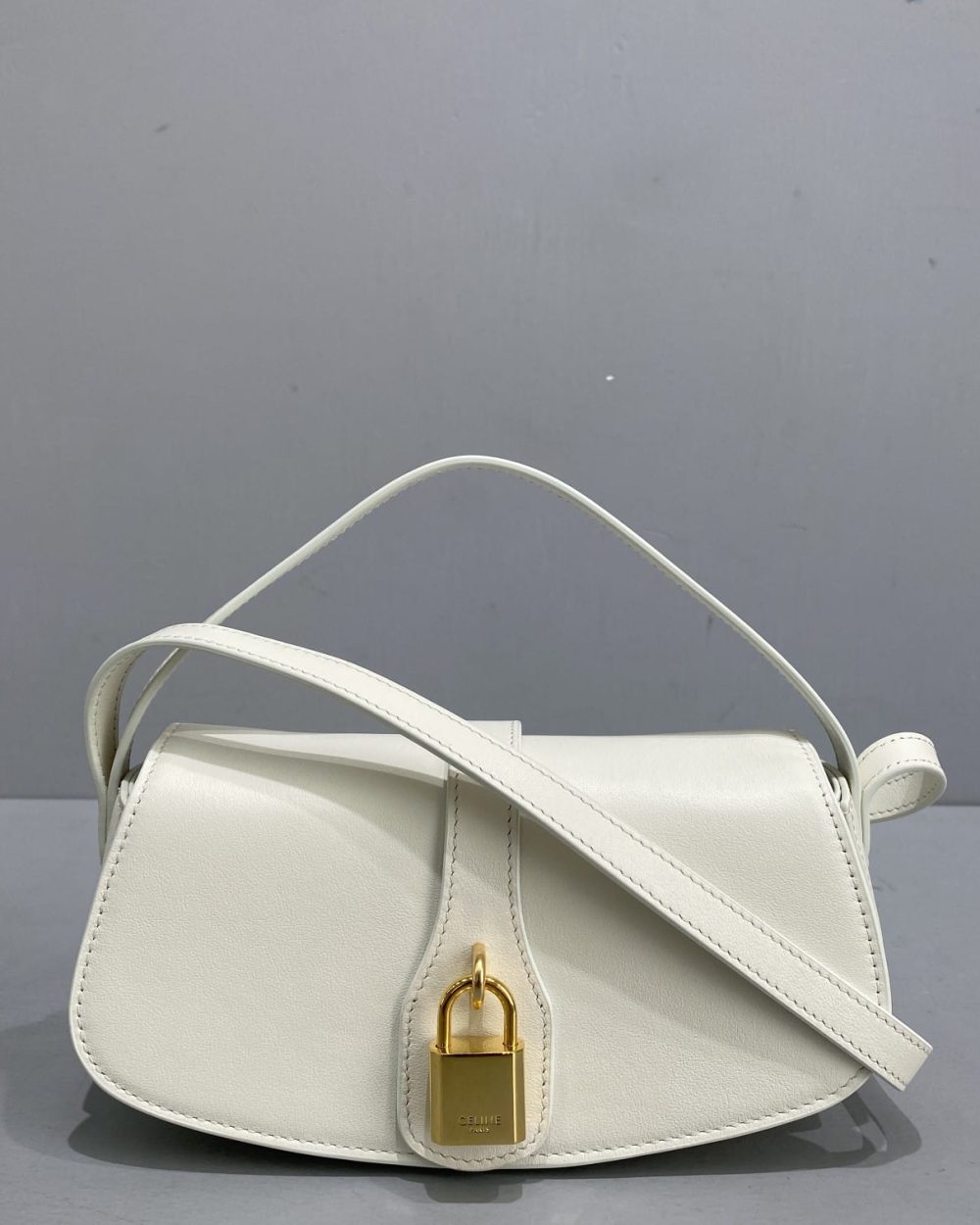 1:1 Replica Celine Clutch On Strap White For Women 7in/18cm 10I593DQ1.01OP