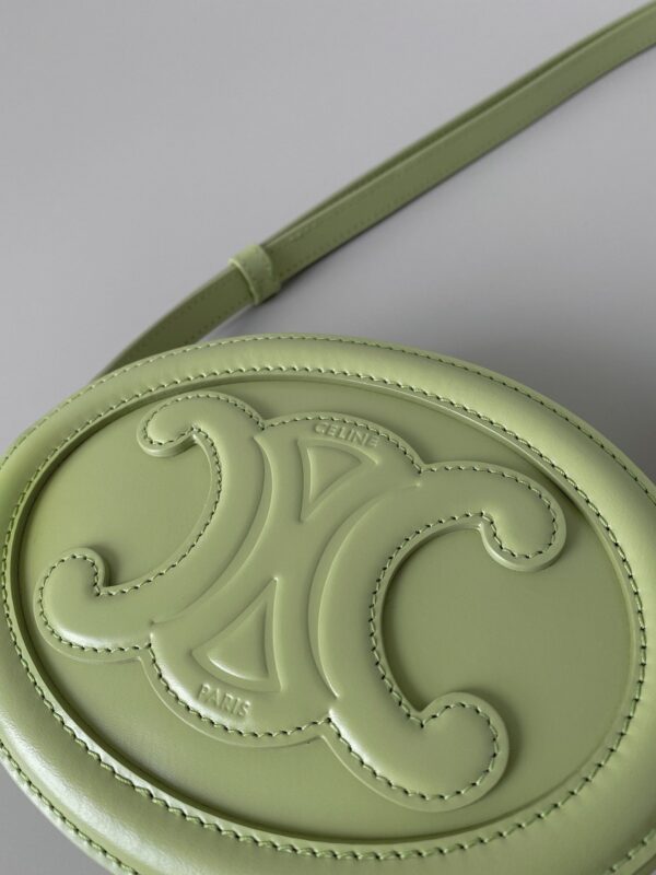 1:1 Replica Celine Crossbody Oval Purse Cuir Triomphe Mint Green For Women 6in/16cm