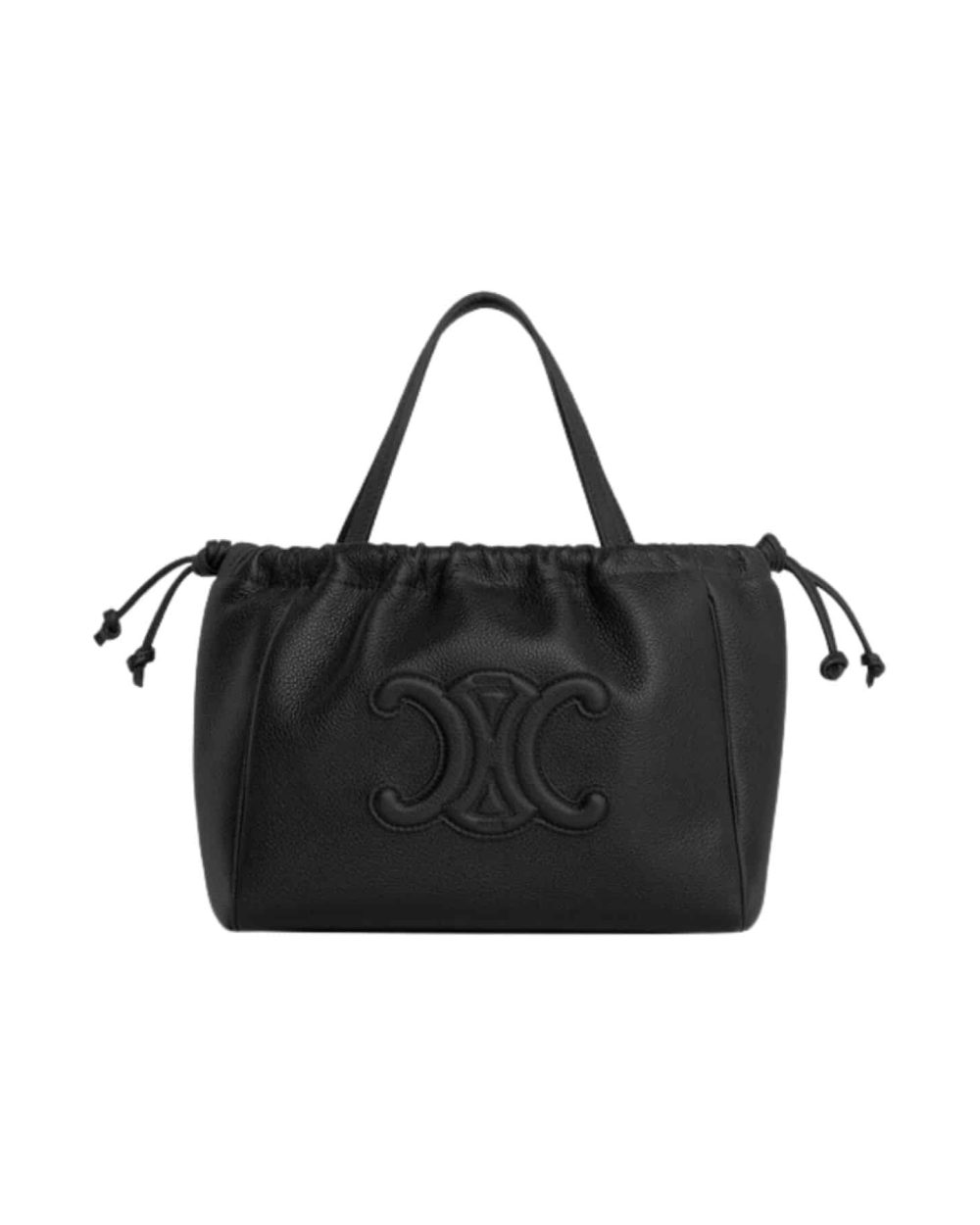 1:1 Replica Celine Cuir Triomphe Black Bag For Women 111013ENY.38NO- 22.5 Cm/ 9 Inches