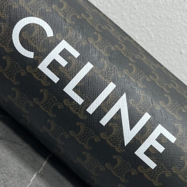 1:1 Replica Celine Cylinder Bag In Triomphe Canvas Black For Women 9in/22cm