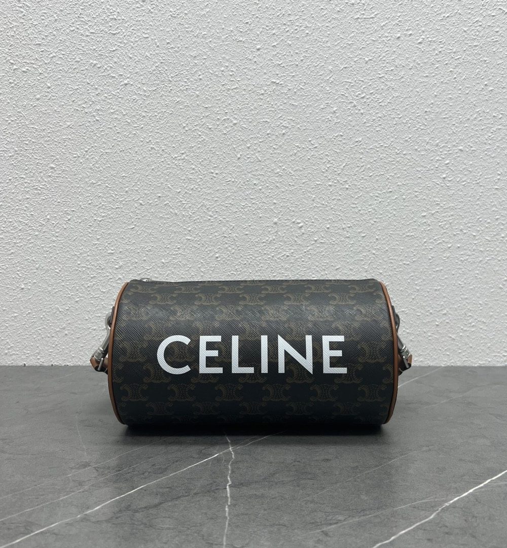 1:1 Replica Celine Cylinder Bag In Triomphe Canvas Tan For Women 9in/22cm 110052EJF.04LI