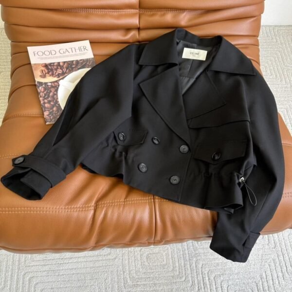 Celine Double Short Jacket Black For Women