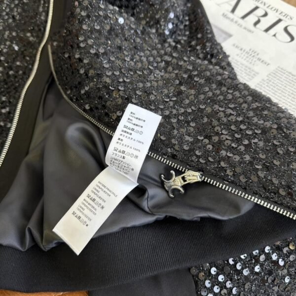 Celine Glam Sequin Bomber Jacket Black For Women