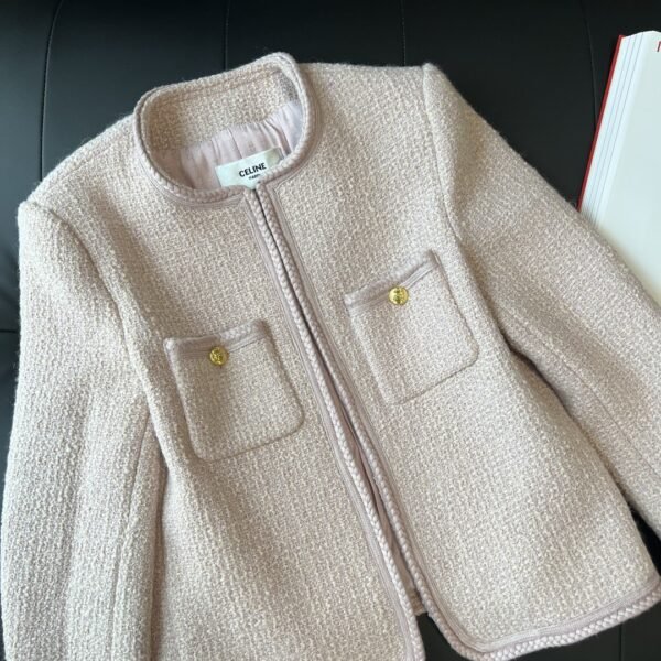 Celine Grace Tweed Jacket Pink For Women